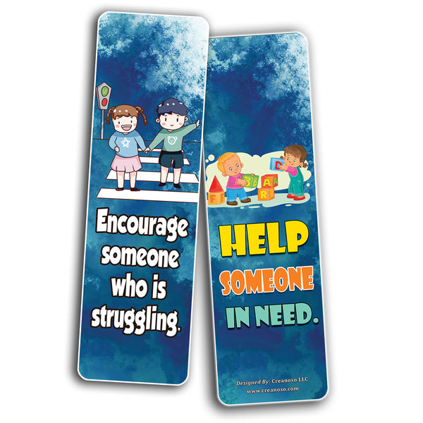 Creanoso 12 Ways to show Kindness Bookmarks for Kids (12-Pack) â€“ Premium Gifts Bookmarks