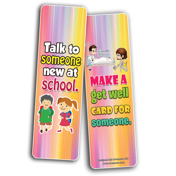 Creanoso 12 Ways to show Kindness Bookmarks for Children (60-Pack) - Gift Token Giveaways for Kids