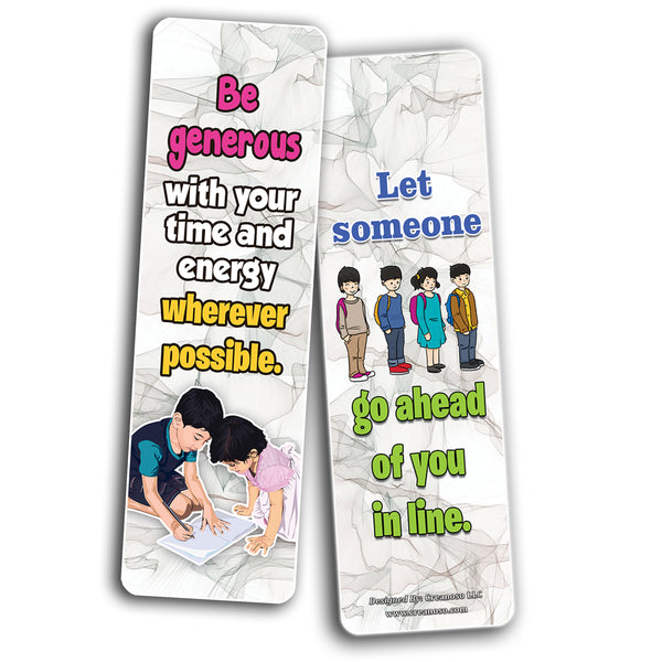 Creanoso 12 Ways to show Kindness Bookmarks for Children (60-Pack) - Gift Token Giveaways for Kids
