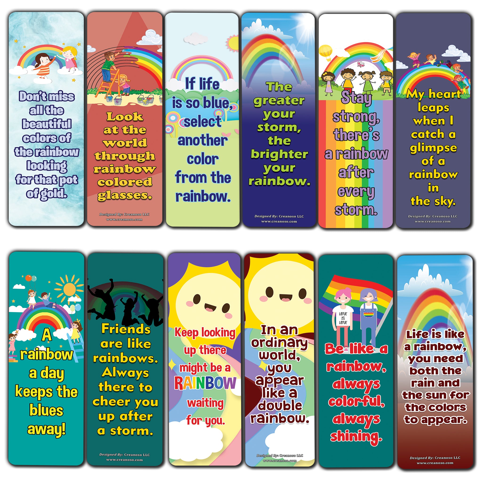 Positive Days Rainbow Bookmarks - (60 Pack)