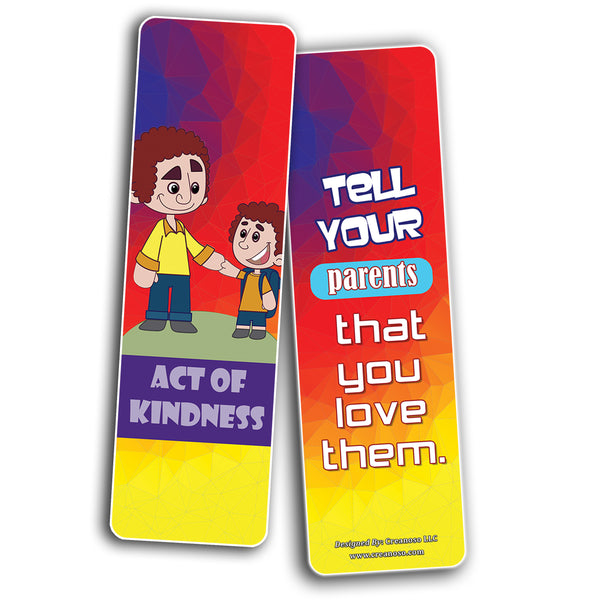 Colorful Act of Kindness Bookmarks (60-Pack) Premium Quality Gift Ideas for All Occasions - Stocking Stuffers Party Favor & Giveaways