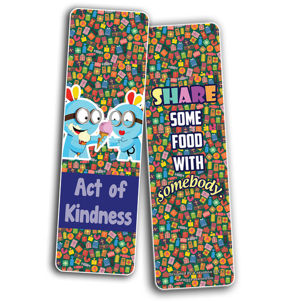 Colorful Act of Kindness Bookmarks (60-Pack) Premium Quality Gift Ideas for All Occasions - Stocking Stuffers Party Favor & Giveaways