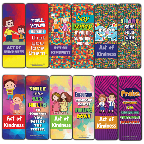 Colorful Act of Kindness Bookmarks (60-Pack) Premium Quality Gift Ideas for All Occasions - Stocking Stuffers Party Favor & Giveaways