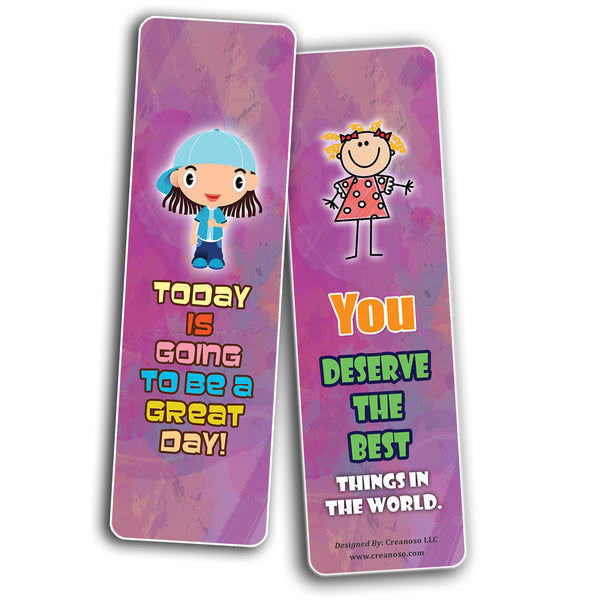Building Confidence in Kids Bookmarks (60-Pack) Premium Quality Gift Ideas for All Occasions - Stocking Stuffers Party Favor & Giveaways