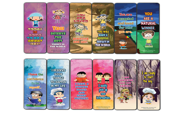 Building Confidence in Kids Bookmarks (30-Pack) Premium Quality Gift Ideas for All Occasions - Stocking Stuffers Party Favor & Giveaways