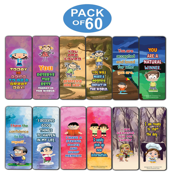 Building Confidence in Kids Bookmarks (60-Pack) Premium Quality Gift Ideas for All Occasions - Stocking Stuffers Party Favor & Giveaways