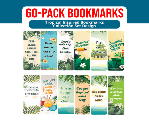 Tropical Inspired Bookmarks (10-Sets X 6 Cards)