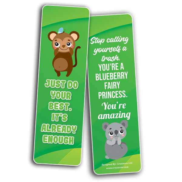Cute Critter Quotes Bookmarks (2-Sets X 6 Cards)