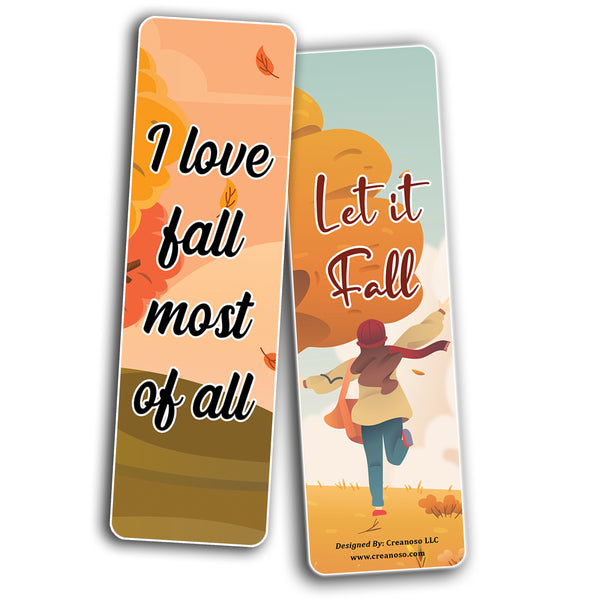 Cute Fall Bookmarks (2-Sets X 6 Cards)