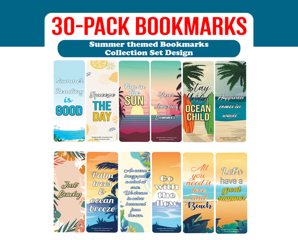 Summer themed bookmarks (5-Sets X 6 Cards)