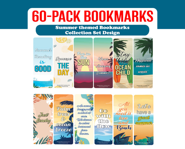 Summer themed bookmarks (10-Sets X 6 Cards)