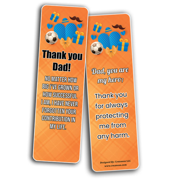 Creanoso Father appreciation bookmarks (10-Sets X 6 Cards) â€“ Daily Inspirational Card Set â€“ Interesting Book Page Clippers â€“ Great Gifts for Adults and Professionals