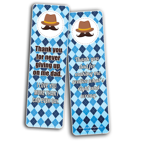 Creanoso Father Appreciation Bookmarks (2-Sets X 6 Cards) â€“ Daily Inspirational Card Set â€“ Interesting Book Page Clippers â€“ Great Gifts for Adults and Professionals