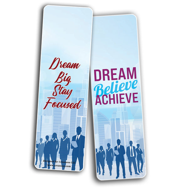 Creanoso Dream Big Inspirational Bookmarks (10-Sets X 6 Cards) â€“ Daily Inspirational Card Set â€“ Interesting Book Page Clippers â€“ Great Gifts for Adults and Professionals