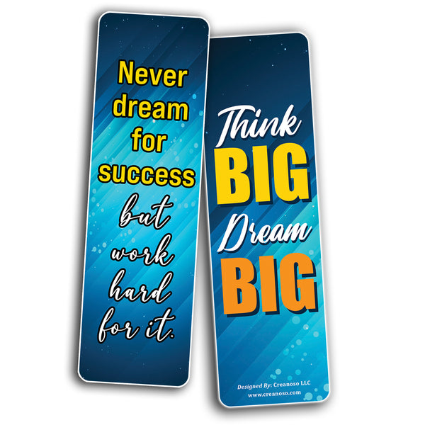 Creanoso Dream Big Inspirational Bookmarks (2-Sets X 6 Cards) â€“ Daily Inspirational Card Set â€“ Interesting Book Page Clippers â€“ Great Gifts for Adults and Professionals