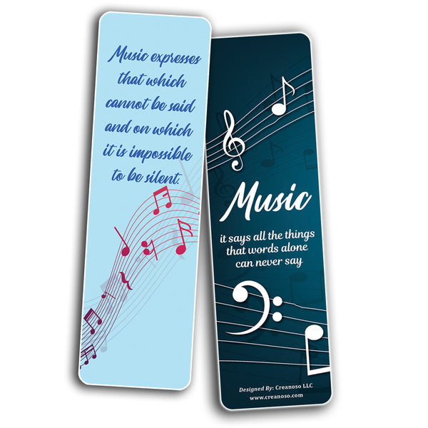 Creanoso All About Music Bookmark (2-Sets X 6 Cards) â€“ Daily Inspirational Card Set â€“ Interesting Book Page Clippers â€“ Great Gifts for Adults and Professionals