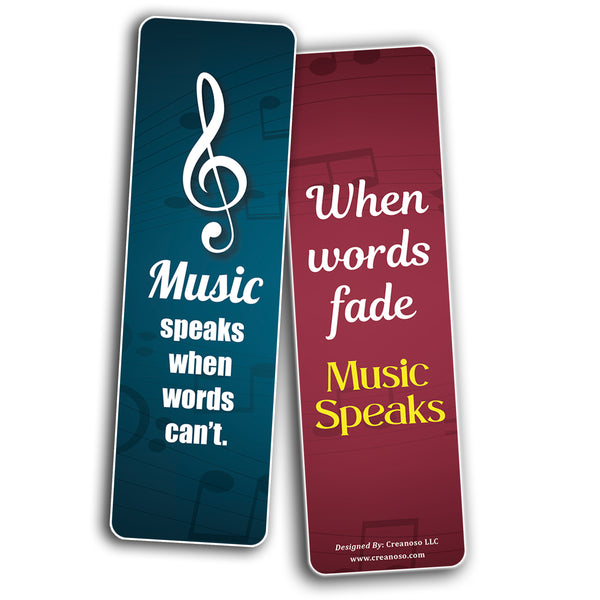 Creanoso All About Music Bookmark (2-Sets X 6 Cards) â€“ Daily Inspirational Card Set â€“ Interesting Book Page Clippers â€“ Great Gifts for Adults and Professionals