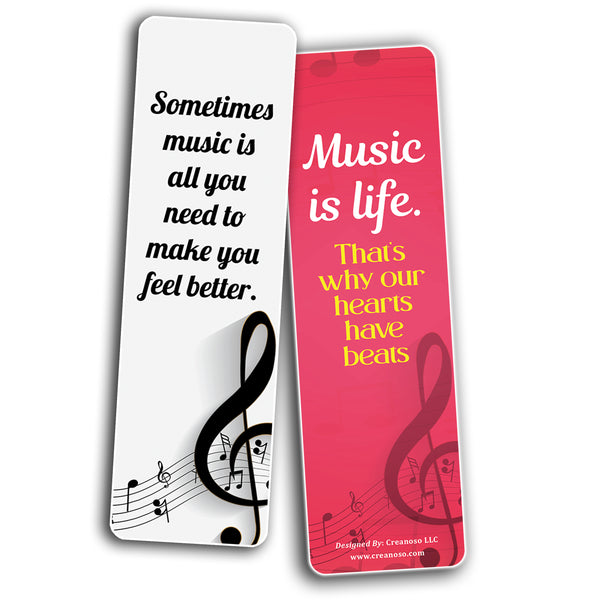 Creanoso All About Music Bookmark (10-Sets X 6 Cards) â€“ Daily Inspirational Card Set â€“ Interesting Book Page Clippers â€“ Great Gifts for Adults and Professionals
