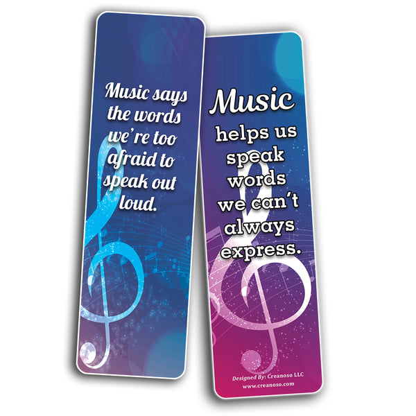 Creanoso All About Music Bookmark (2-Sets X 6 Cards) â€“ Daily Inspirational Card Set â€“ Interesting Book Page Clippers â€“ Great Gifts for Adults and Professionals