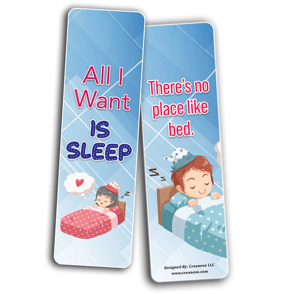 Creanoso Sleep is Good Bookmark (2-Sets X 6 Cards) â€“ Daily Inspirational Card Set â€“ Interesting Book Page Clippers â€“ Great Gifts for Adults and Professionals