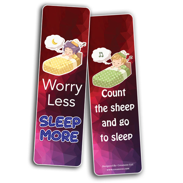 Creanoso Sleep is Good Bookmark (10-Sets X 6 Cards) â€“ Daily Inspirational Card Set â€“ Interesting Book Page Clippers â€“ Great Gifts for Adults and Professionals