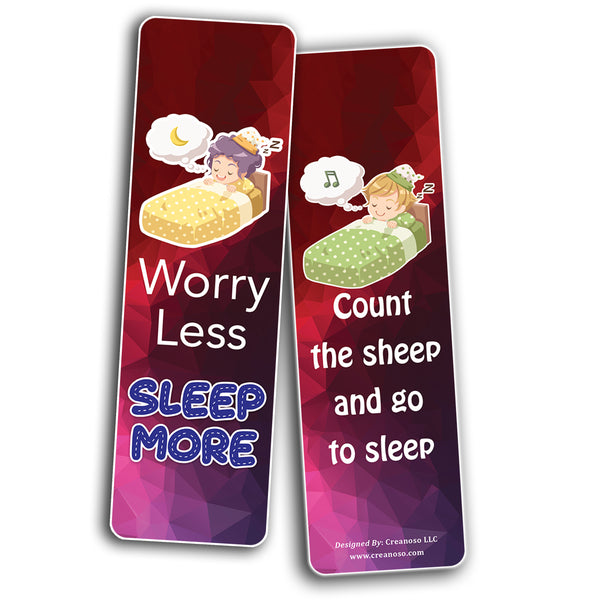 Creanoso Sleep is Good Bookmark (5-Sets X 6 Cards) â€“ Daily Inspirational Card Set â€“ Interesting Book Page Clippers â€“ Great Gifts for Adults and Professionals