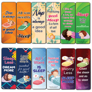 Creanoso Sleep is Good Bookmark (2-Sets X 6 Cards) â€“ Daily Inspirational Card Set â€“ Interesting Book Page Clippers â€“ Great Gifts for Adults and Professionals