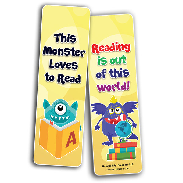 Creanoso Cute Monsters Bookmarks (5-Sets X 6 Cards) â€“ Daily Inspirational Card Set â€“ Interesting Book Page Clippers â€“ Great Gifts for Adults and Professionals
