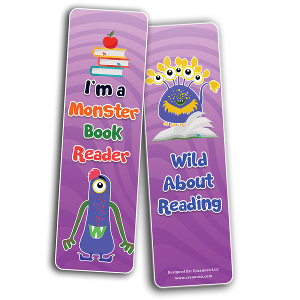 Creanoso Cute Monsters Bookmarks (5-Sets X 6 Cards) â€“ Daily Inspirational Card Set â€“ Interesting Book Page Clippers â€“ Great Gifts for Adults and Professionals