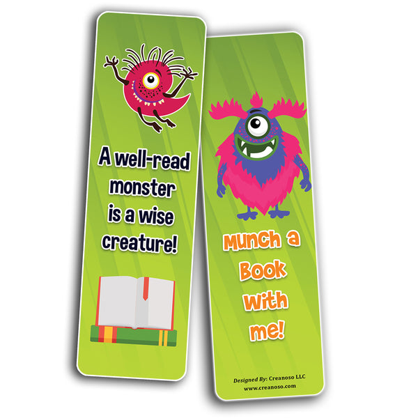 Creanoso Cute Monsters Bookmarks (5-Sets X 6 Cards) â€“ Daily Inspirational Card Set â€“ Interesting Book Page Clippers â€“ Great Gifts for Adults and Professionals