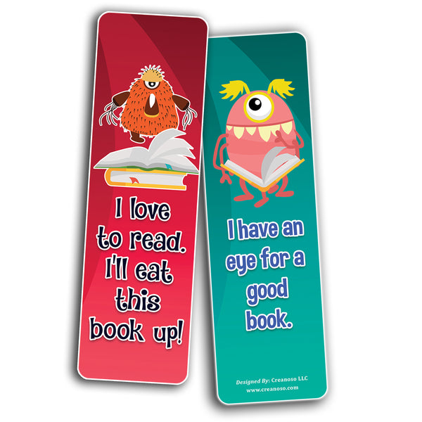 Creanoso Cute Monsters Bookmarks (5-Sets X 6 Cards) â€“ Daily Inspirational Card Set â€“ Interesting Book Page Clippers â€“ Great Gifts for Adults and Professionals