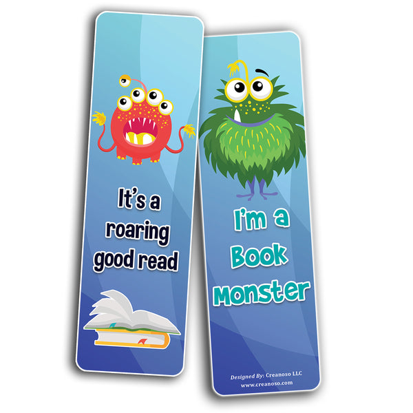 Creanoso Cute Monsters Bookmarks (5-Sets X 6 Cards) â€“ Daily Inspirational Card Set â€“ Interesting Book Page Clippers â€“ Great Gifts for Adults and Professionals