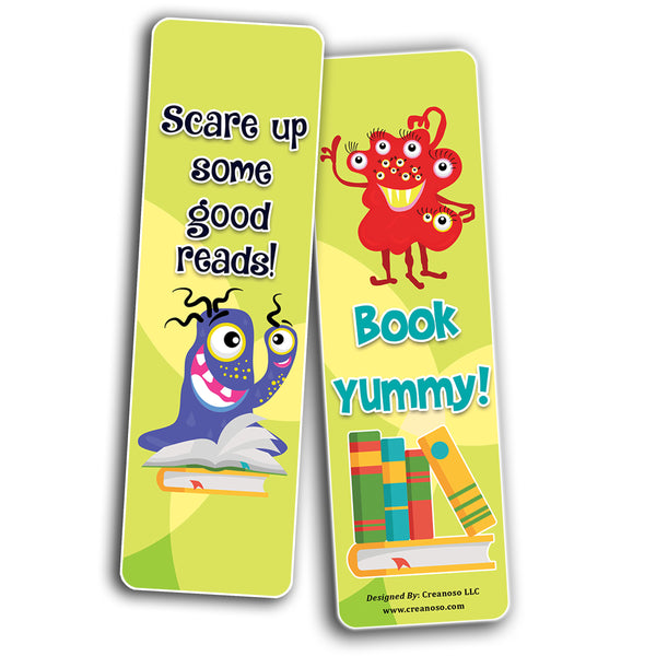 Creanoso Cute Monsters Bookmarks (2-Sets X 6 Cards) â€“ Daily Inspirational Card Set â€“ Interesting Book Page Clippers â€“ Great Gifts for Adults and Professionals
