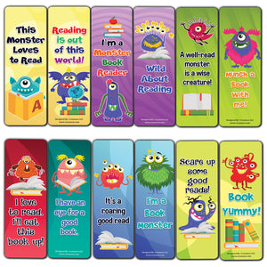Creanoso Cute Monsters Bookmarks (5-Sets X 6 Cards) â€“ Daily Inspirational Card Set â€“ Interesting Book Page Clippers â€“ Great Gifts for Adults and Professionals