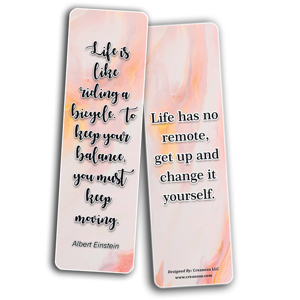 Creanoso Inspirational Marble Bookmarks (2-Sets X 6 Cards) â€“ Daily Inspirational Card Set â€“ Interesting Book Page Clippers â€“ Great Gifts for Adults and Professionals