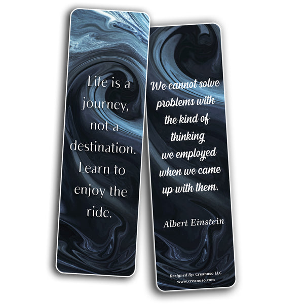 Creanoso Inspirational Marble Bookmarks (2-Sets X 6 Cards) â€“ Daily Inspirational Card Set â€“ Interesting Book Page Clippers â€“ Great Gifts for Adults and Professionals