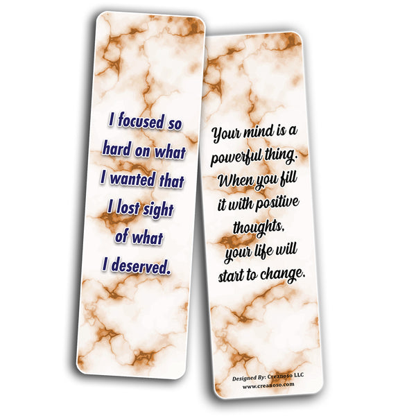 Creanoso Inspirational Marble Bookmarks (5-Sets X 6 Cards) â€“ Daily Inspirational Card Set â€“ Interesting Book Page Clippers â€“ Great Gifts for Adults and Professionals
