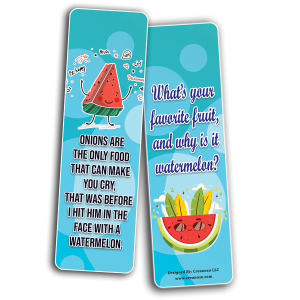 Creanoso Cute Melon Bookmarks (10-Sets X 6 Cards) â€“ Daily Inspirational Card Set â€“ Interesting Book Page Clippers â€“ Great Gifts for Adults and Professionals