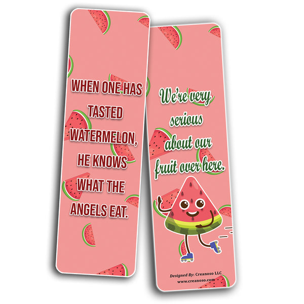Creanoso Cute Melon Bookmarks (2-Sets X 6 Cards) â€“ Daily Inspirational Card Set â€“ Interesting Book Page Clippers â€“ Great Gifts for Adults and Professionals