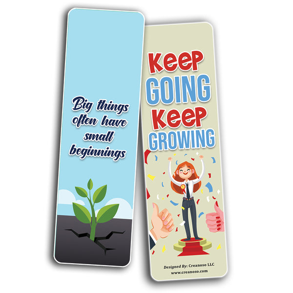Creanoso Inspiring Business Quotes Bookmarks (5-Sets X 6 Cards) â€“ Daily Inspirational Card Set â€“ Interesting Book Page Clippers â€“ Great Gifts for Adults and Professionals