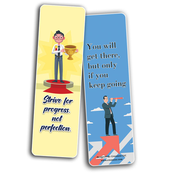 Creanoso Inspiring Business Quotes Bookmarks (5-Sets X 6 Cards) â€“ Daily Inspirational Card Set â€“ Interesting Book Page Clippers â€“ Great Gifts for Adults and Professionals