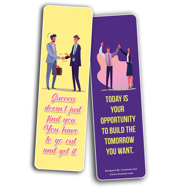 Creanoso Inspiring Business Quotes Bookmarks (2-Sets X 6 Cards) â€“ Daily Inspirational Card Set â€“ Interesting Book Page Clippers â€“ Great Gifts for Adults and Professionals