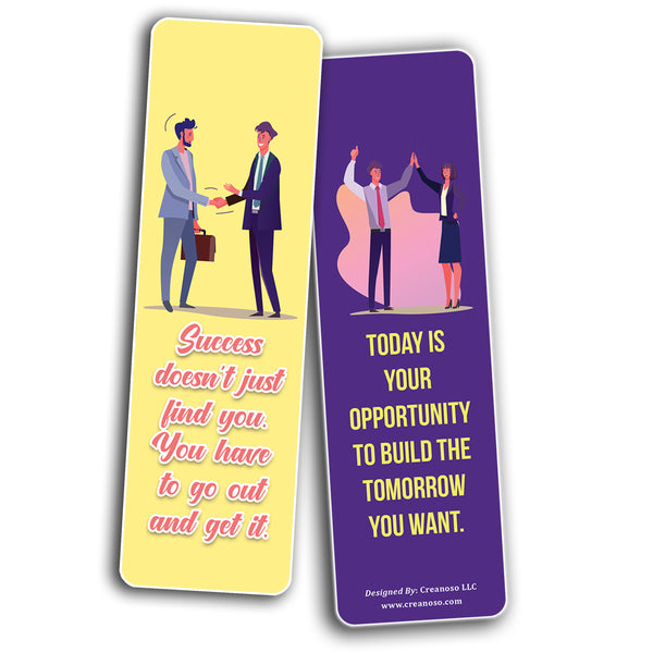 Creanoso Inspiring Business Quotes Bookmarks (10-Sets X 6 Cards) â€“ Daily Inspirational Card Set â€“ Interesting Book Page Clippers â€“ Great Gifts for Adults and Professionals