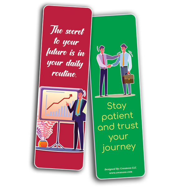 Creanoso Inspiring Business Quotes Bookmarks (5-Sets X 6 Cards) â€“ Daily Inspirational Card Set â€“ Interesting Book Page Clippers â€“ Great Gifts for Adults and Professionals