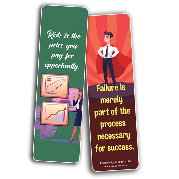 Creanoso Inspiring Business Quotes Bookmarks (5-Sets X 6 Cards) â€“ Daily Inspirational Card Set â€“ Interesting Book Page Clippers â€“ Great Gifts for Adults and Professionals