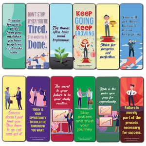 Creanoso Inspiring Business Quotes Bookmarks (5-Sets X 6 Cards) â€“ Daily Inspirational Card Set â€“ Interesting Book Page Clippers â€“ Great Gifts for Adults and Professionals