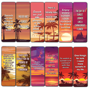 Creanoso Creative Sunset Quotes Bookmarks (10-Sets X 6 Cards) â€“ Daily Inspirational Card Set â€“ Interesting Book Page Clippers â€“ Great Gifts for Adults and Professionals