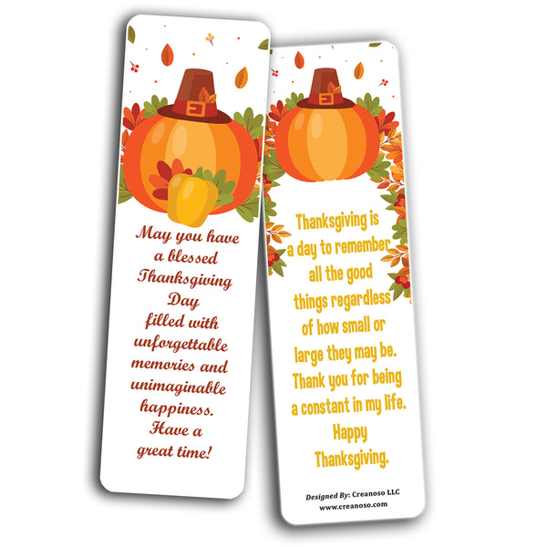 Creanoso Thanksgiving Bookmarks (2-Sets X 6 Cards) â€“ Daily Inspirational Card Set â€“ Interesting Book Page Clippers â€“ Great Gifts for Adults and Professionals