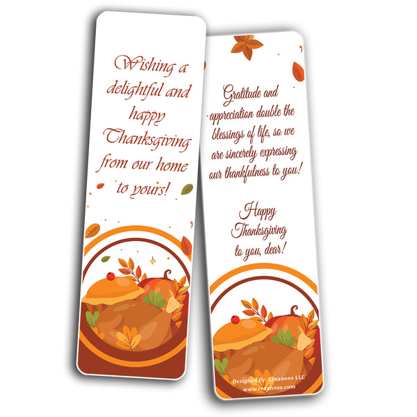 Creanoso Thanksgiving Bookmarks (2-Sets X 6 Cards) â€“ Daily Inspirational Card Set â€“ Interesting Book Page Clippers â€“ Great Gifts for Adults and Professionals