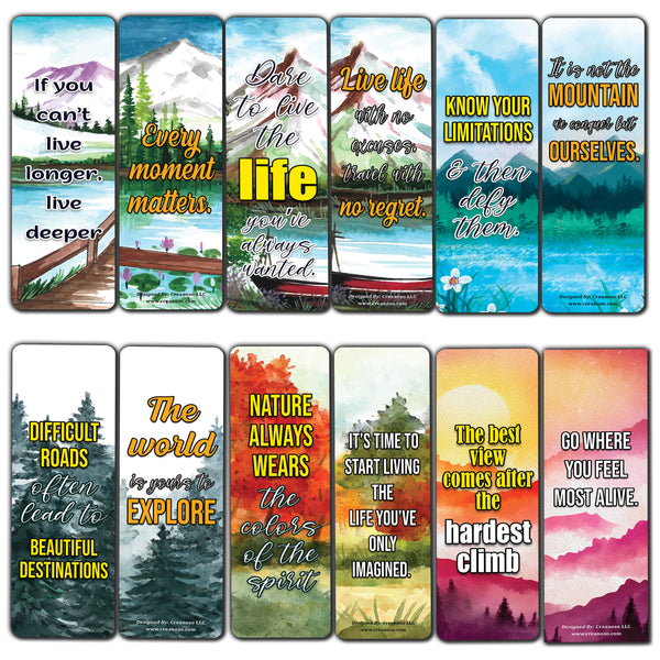 Landscape Quotes watercolor Bookmarks (5-Sets X 6 Cards)